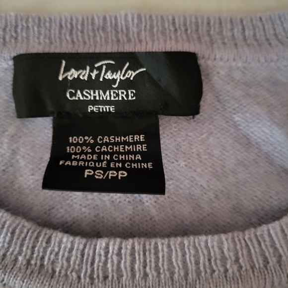 Cashmere 100% Lord & Taylor Baby Blue size PS - Picture 4 of 5